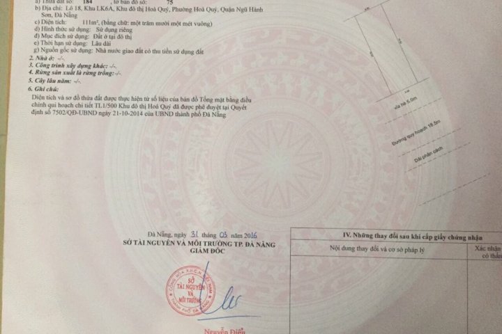 Lô 18, Khu 6A, Khu đô thị Hòa Quý, Q. Ngủ Hành Sơn, Tp Đà Nẵng, Nhà Đất Đà Nẵng