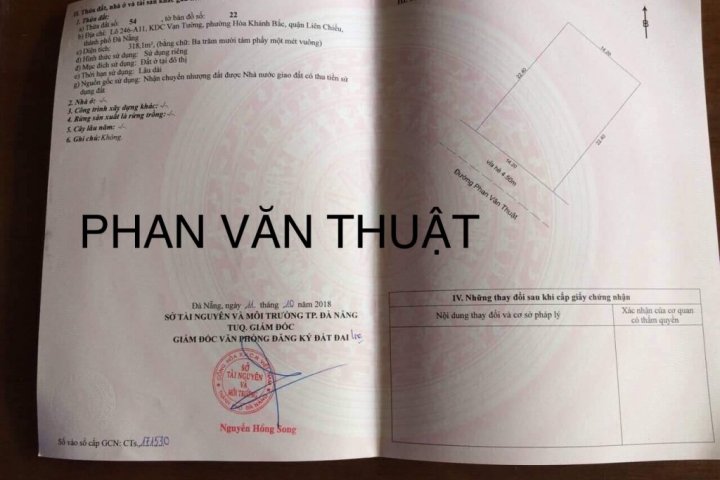 Bán lô đất Biển mặt tiền đường Phan Văn Thuật, Nhà Đất Đà Nẵng